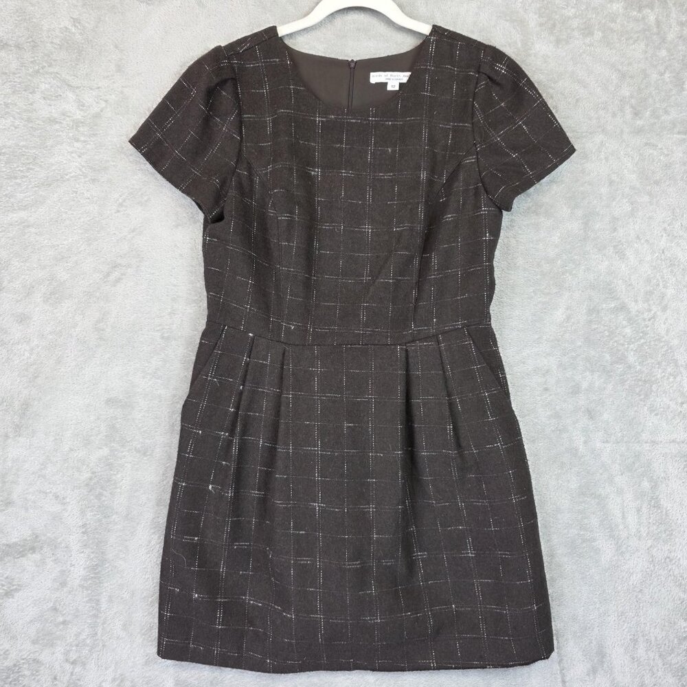 Birds Of North America Drongo Dress Womens 12 Brown Plaid Fit & Flare Workwear